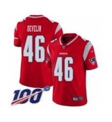 Youth New England Patriots #46 James Develin Limited Red Inverted Legend 100th Season Football Jersey