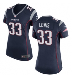 Women's Nike New England Patriots #33 Dion Lewis Game Navy Blue Team Color NFL Jersey