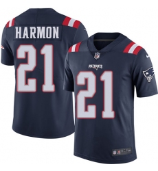 Men's Nike New England Patriots #21 Duron Harmon Limited Navy Blue Rush Vapor Untouchable NFL Jersey