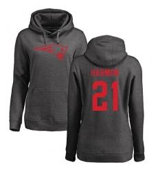 NFL Women's Nike New England Patriots #21 Duron Harmon Ash One Color Pullover Hoodie