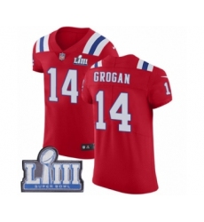 Men's Nike New England Patriots #14 Steve Grogan Red Alternate Vapor Untouchable Elite Player Super Bowl LIII Bound NFL Jersey