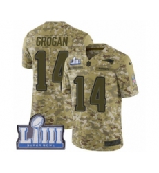 Youth Nike New England Patriots #14 Steve Grogan Limited Camo 2018 Salute to Service Super Bowl LIII Bound NFL Jersey
