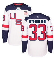 Youth Adidas Team USA #33 Dustin Byfuglien Premier White Home 2016 World Cup Ice Hockey Jersey