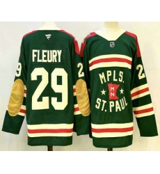 Men's Minnesota Wild #29 Marc Andre Fleury Green Winter Classic Stitched Authentic Jersey
