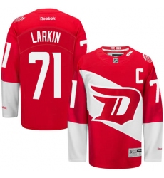 Men's Reebok Detroit Red Wings #71 Dylan Larkin Premier Red 2016 Stadium Series NHL Jersey