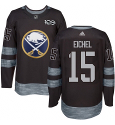 Men's Adidas Buffalo Sabres #15 Jack Eichel Premier Black 1917-2017 100th Anniversary NHL Jersey