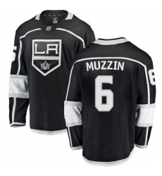 Youth Los Angeles Kings #6 Jake Muzzin Authentic Black Home Fanatics Branded Breakaway NHL Jersey