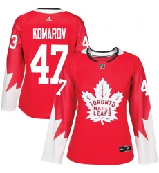 Women's Adidas Toronto Maple Leafs #47 Leo Komarov Authentic Red Alternate NHL Jersey