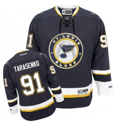 Men's Reebok St. Louis Blues #91 Vladimir Tarasenko Premier Navy Blue Third NHL Jersey