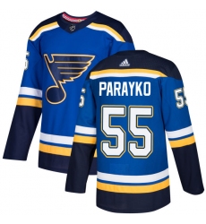 Men's Adidas St. Louis Blues #55 Colton Parayko Premier Royal Blue Home NHL Jersey