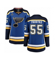Women's St. Louis Blues #55 Colton Parayko Fanatics Branded Royal Blue Home Breakaway 2019 Stanley Cup Champions Hockey Jersey