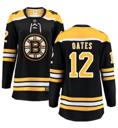 Women's Boston Bruins #12 Adam Oates Authentic Black Home Fanatics Branded Breakaway NHL Jersey