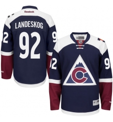Women's Reebok Colorado Avalanche #92 Gabriel Landeskog Premier Blue Third NHL Jersey