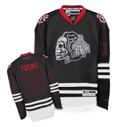 Men's Reebok Chicago Blackhawks #19 Jonathan Toews Premier New Black Ice NHL Jersey