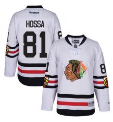 Men's Reebok Chicago Blackhawks #81 Marian Hossa Premier White 2017 Winter Classic NHL Jersey