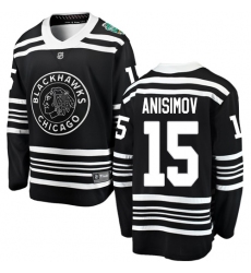 Men's Chicago Blackhawks #15 Artem Anisimov Black 2019 Winter Classic Fanatics Branded Breakaway NHL Jersey