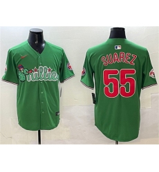 Men's Philadelphia Phillies #55 Ranger Suárez Green Phanatic Limited Stitched Jersey