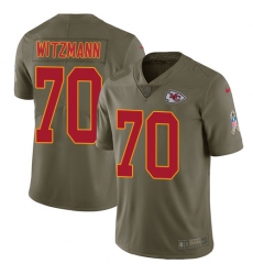 Men's Nike Kansas City Chiefs #70 Bryan Witzmann Limited Olive 2017 Salute to Service NFL Jersey