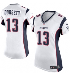 Women's Nike New England Patriots #13 Phillip Dorsett Game White NFL Jersey