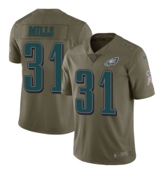 Youth Nike Philadelphia Eagles #31 Jalen Mills Limited Olive 2017 Salute to Service NFL Jersey
