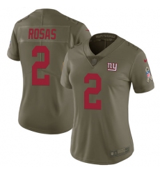 Women's Nike New York Giants #2 Aldrick Rosas Limited Olive 2017 Salute to Service NFL Jersey