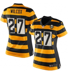 Women's Nike Pittsburgh Steelers #27 J.J. Wilcox Limited Yellow/Black Alternate 80TH Anniversary Throwback NFL Jersey