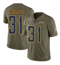 Men's Nike Los Angeles Chargers #31 Adrian Phillips Limited Olive 2017 Salute to Service NFL Jersey