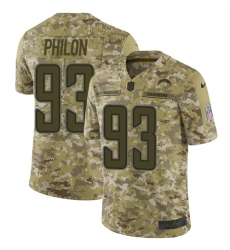 Men's Nike Los Angeles Chargers #93 Darius Philon Limited Camo 2018 Salute to Service NFL Jersey