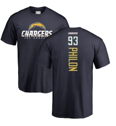 NFL Nike Los Angeles Chargers #93 Darius Philon Navy Blue Backer T-Shirt