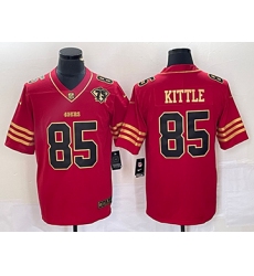 Men's Nike San Francisco 49ers #85 George Kittle Red 75th Golden Edition Stitched Limited Jersey