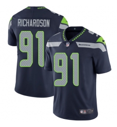 Men's Nike Seattle Seahawks #91 Sheldon Richardson Navy Blue Team Color Vapor Untouchable Limited Player NFL Jersey