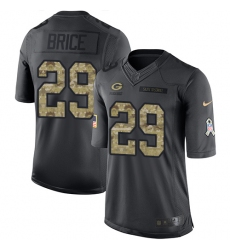 Men's Nike Green Bay Packers #29 Kentrell Brice Limited Black 2016 Salute to Service NFL Jersey