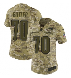 Women's Nike New England Patriots #70 Adam Butler Limited Camo 2018 Salute to Service NFL Jersey