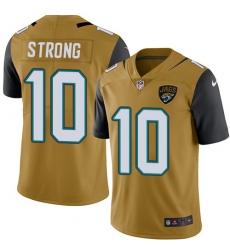 Men's Nike Jacksonville Jaguars #10 Jaelen Strong Limited Gold Rush Vapor Untouchable NFL Jersey