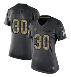 Women's Nike Jacksonville Jaguars #30 Corey Grant Limited Black 2016 Salute to Service NFL Jersey