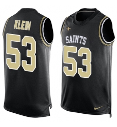 Men's Nike New Orleans Saints #53 A.J. Klein Limited Black Player Name & Number Tank Top NFL Jersey