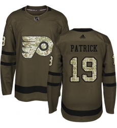 Men's Adidas Philadelphia Flyers #19 Nolan Patrick Authentic Green Salute to Service NHL Jersey