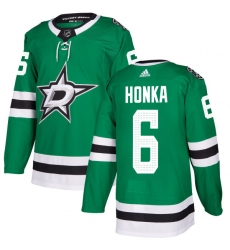 Men's Adidas Dallas Stars #6 Julius Honka Premier Green Home NHL Jersey