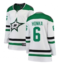 Women's Dallas Stars #6 Julius Honka Authentic White Away Fanatics Branded Breakaway NHL Jersey