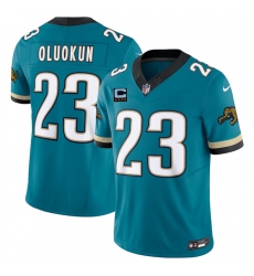Men's Jacksonville Jaguars #23 Foye Oluokun Teal 2025 F.U.S.E. With 4-Star C Prowler Throwback Vapor Limited Football Stitched Jersey