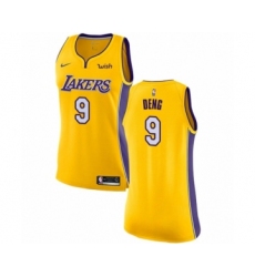 Women's Los Angeles Lakers #9 Luol Deng Authentic Gold Home Basketball Jersey - Icon Edition