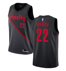 Youth Nike Portland Trail Blazers #22 Clyde Drexler Swingman Black NBA Jersey - 2018 19 City Edition