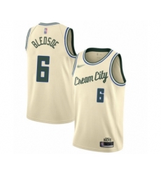Youth Milwaukee Bucks #6 Eric Bledsoe Swingman Cream Basketball Jersey - 2019 20 City Edition
