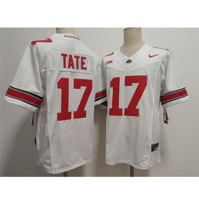 Men's Ohio State Buckeyes #17 Carnell Tate White F.U.S.E. Limited Stitched Jersey