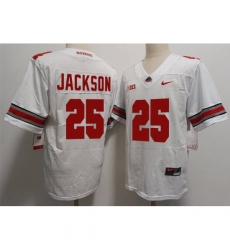 Men's Ohio State Buckeyes #25 Jackson White Limited Stitched Football Jersey