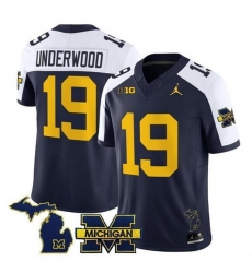 Men's Michigan Wolverines #19 Bryce Underwood Navy Alternate F.U.S.E. 2025 Vapor Limited Stitched Football Jersey