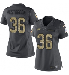 Women's Nike Philadelphia Eagles #36 Brian Westbrook Limited Black 2016 Salute to Service NFL Jersey