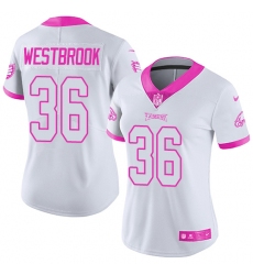 Women's Nike Philadelphia Eagles #36 Brian Westbrook Limited White Pink Rush Fashion NFL Jersey