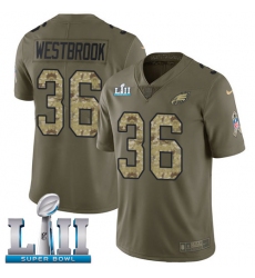 Youth Nike Philadelphia Eagles #36 Brian Westbrook Limited Olive Camo 2017 Salute to Service Super Bowl LII NFL Jersey