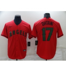 Men's Los Angeles Angels #17 Shohei Ohtani Red 2022 Memorial Day Stitched MLB Nike Cool Base Jersey